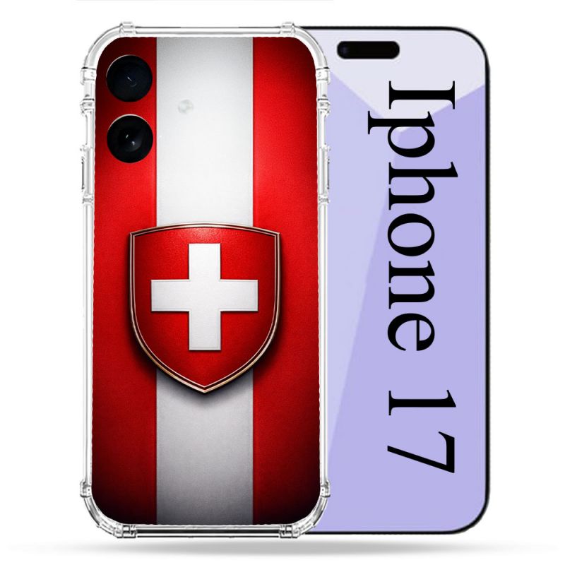 Coque Renforcée Pour Iphone 17 Voyage Drapeau Suisse