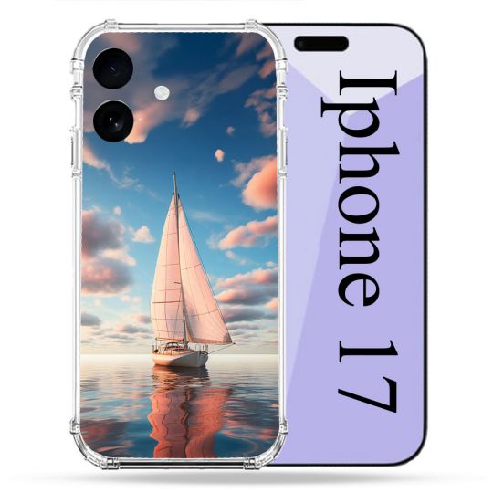 Coque Renforcée Pour Iphone 17 Voyage Voilier Reflet