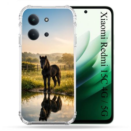 Coque Renforcée Pour Xiaomi Redmi 15C 4G Animal Cheval Reflet