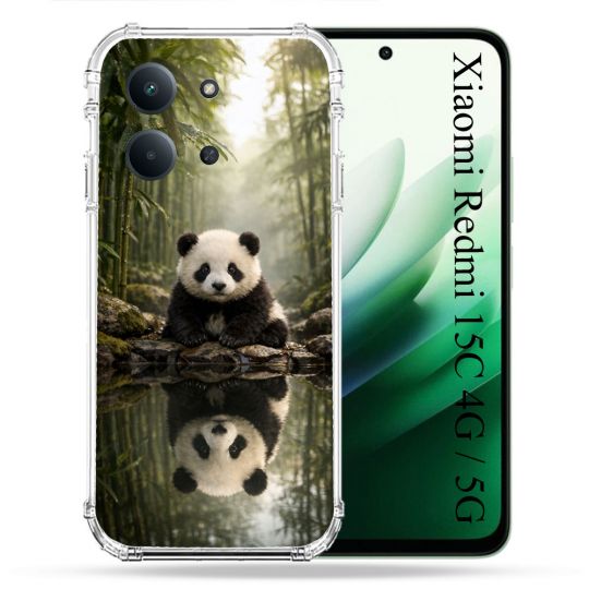 Coque Renforcée Pour Xiaomi Redmi 15C 4G Animal Panda Reflet