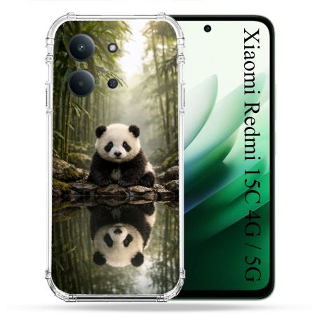 Coque Renforcée Pour Xiaomi Redmi 15C 4G Animal Panda Reflet