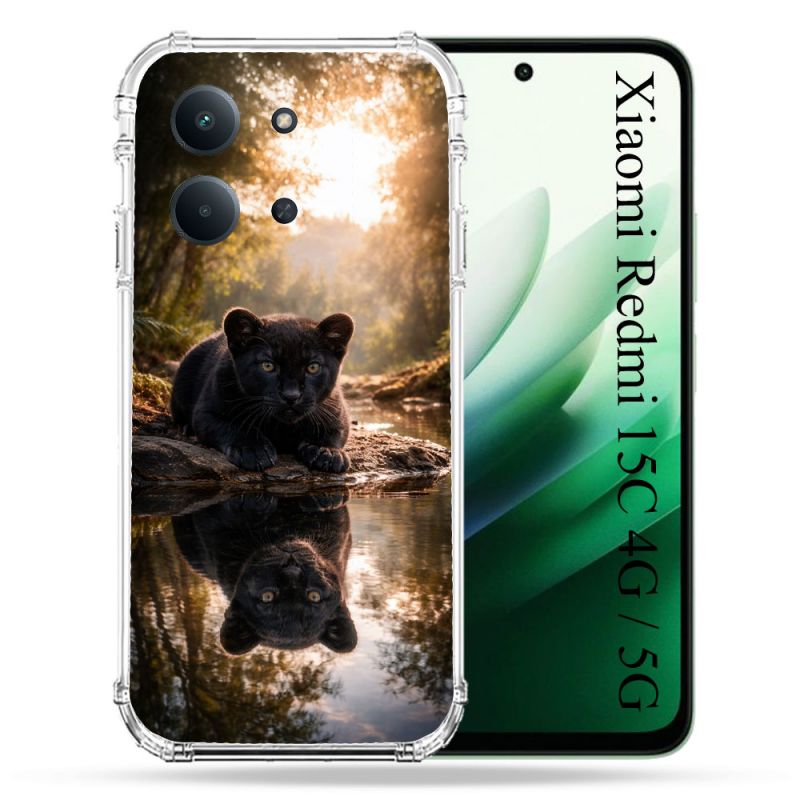 Coque Renforcée Pour Xiaomi Redmi 15C 4G Animal Panthère Reflet