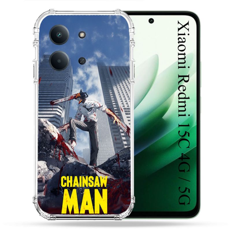 Coque Renforcée Pour Xiaomi Redmi 15C 4G Manga Chainsaw Man Denji