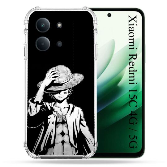 Coque Renforcée Pour Xiaomi Redmi 15C 4G Manga One Piece Luffy Noir