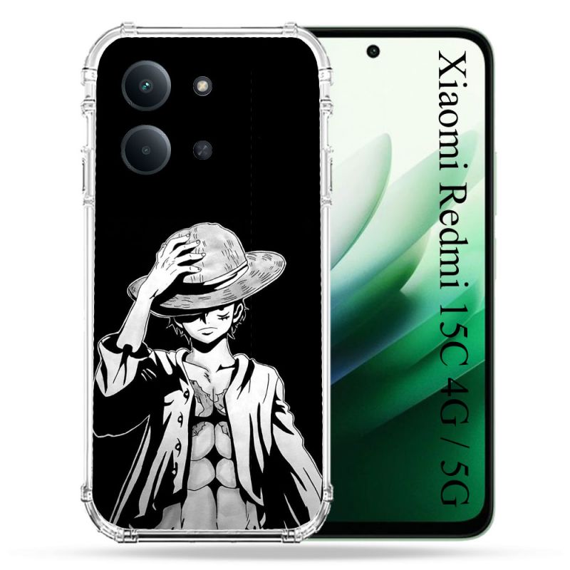 Coque Renforcée Pour Xiaomi Redmi 15C 4G Manga One Piece Luffy Noir