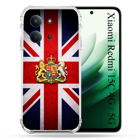 Coque Renforcée Pour Xiaomi Redmi 15C 4G Voyage Drapeau Grande Bretagne UK