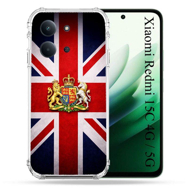 Coque Renforcée Pour Xiaomi Redmi 15C 4G Voyage Drapeau Grande Bretagne UK
