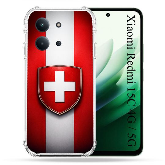 Coque Renforcée Pour Xiaomi Redmi 15C 4G Voyage Drapeau Suisse