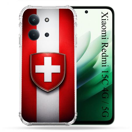 Coque Renforcée Pour Xiaomi Redmi 15C 4G Voyage Drapeau Suisse