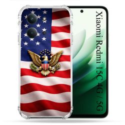 Coque Renforcée Pour Xiaomi Redmi 15C 4G Voyage Drapeau USA Etats Unis