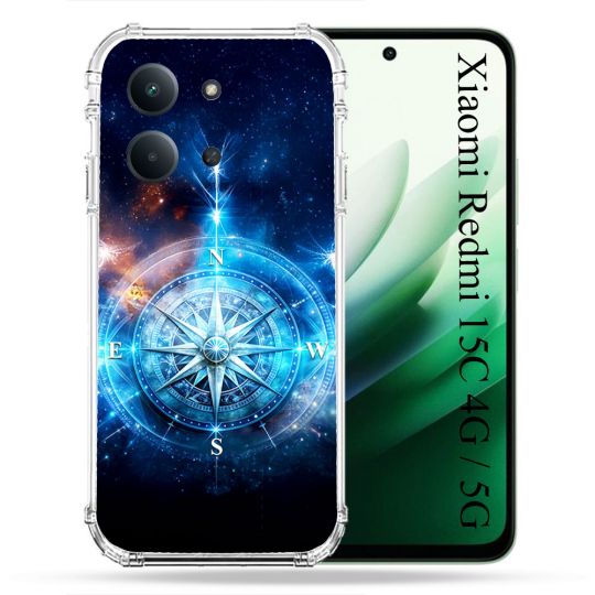 Coque Renforcée Pour Xiaomi Redmi 15C 4G Voyage Rose des Vents Stellaire