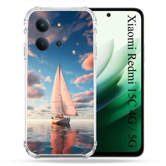 Coque Renforcée Pour Xiaomi Redmi 15C 4G Voyage Voilier Reflet