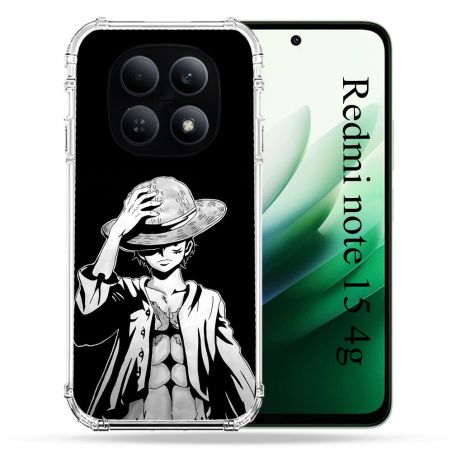 Coque Renforcée Pour Xiaomi Redmi Note 15 4G Manga One Piece Luffy Noir