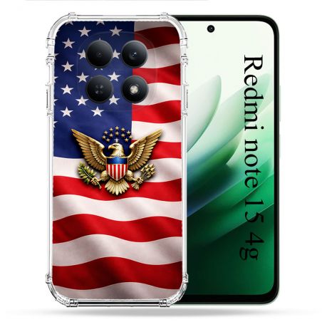 Coque Renforcée Pour Xiaomi Redmi Note 15 4G Voyage Drapeau USA Etats Unis