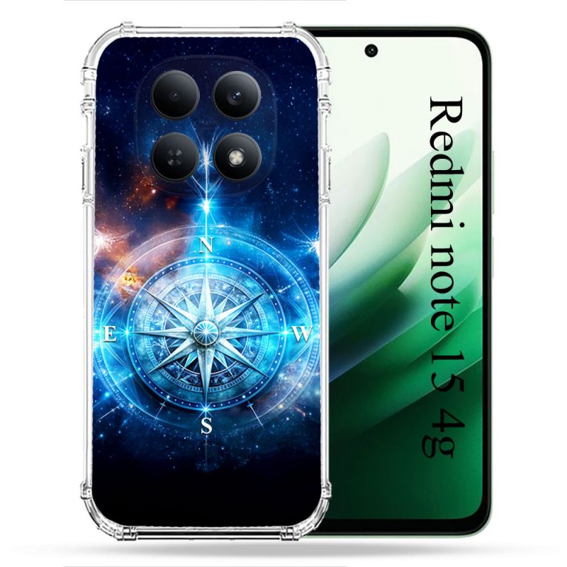 Coque Renforcée Pour Xiaomi Redmi Note 15 4G Voyage Rose des Vents Stellaire