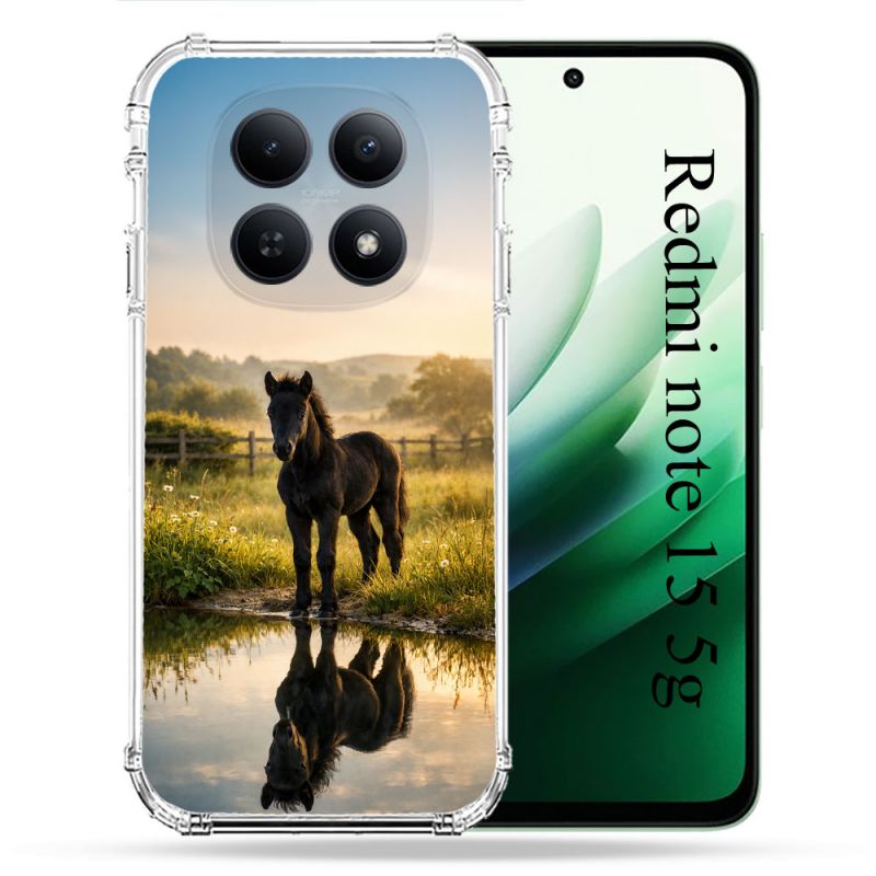 Coque Renforcée Pour Xiaomi Redmi Note 15 5G Animal Cheval Reflet