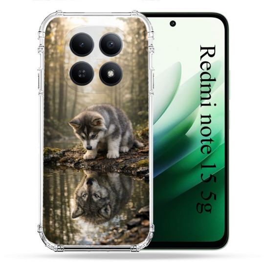 Coque Renforcée Pour Xiaomi Redmi Note 15 5G Animal Loup Reflet