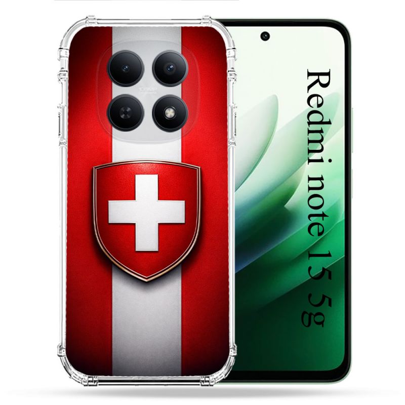 Coque Renforcée Pour Xiaomi Redmi Note 15 5G Voyage Drapeau Suisse
