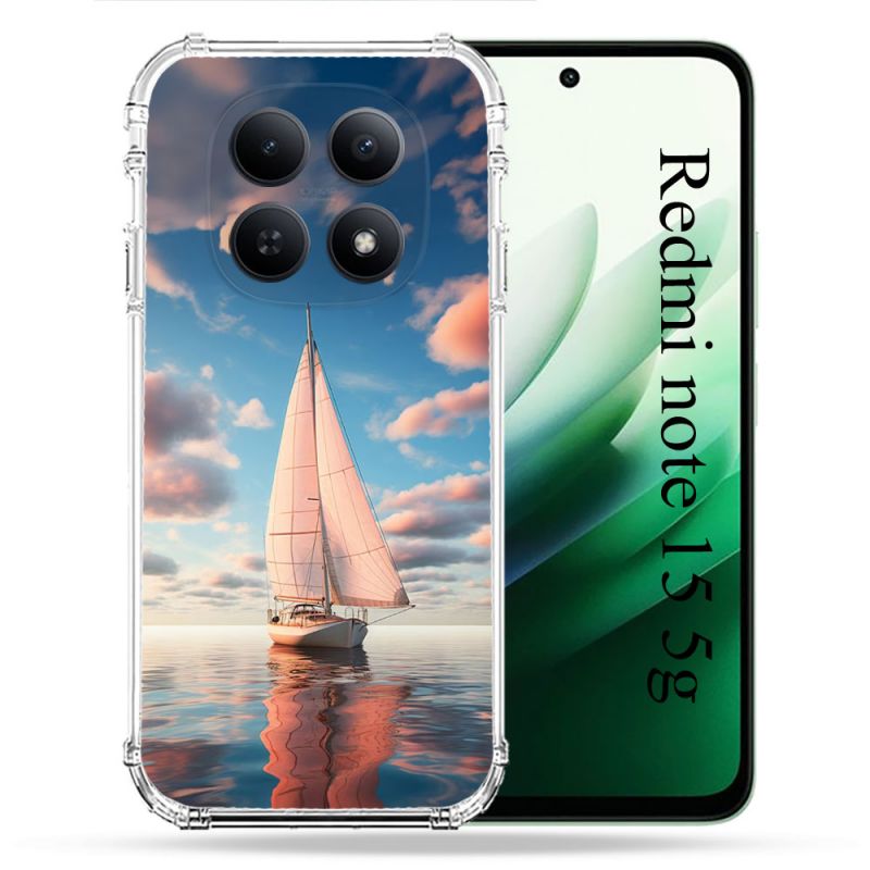 Coque Renforcée Pour Xiaomi Redmi Note 15 5G Voyage Voilier Reflet