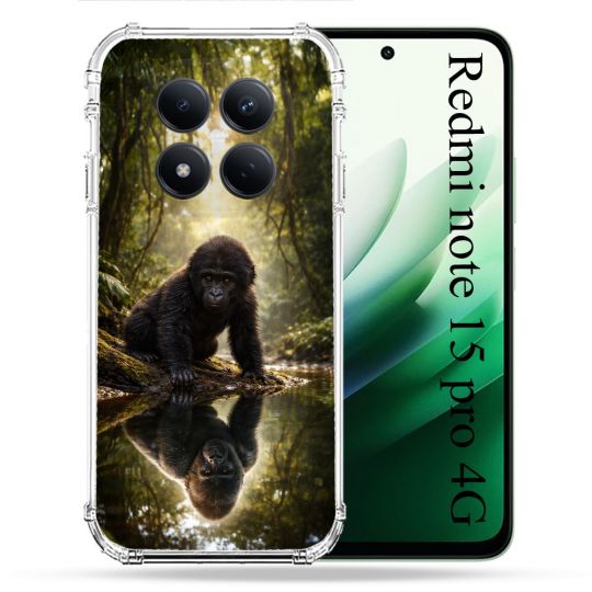 Coque Renforcée Pour Xiaomi Redmi Note 15 Pro 4G Animal Gorille Reflet