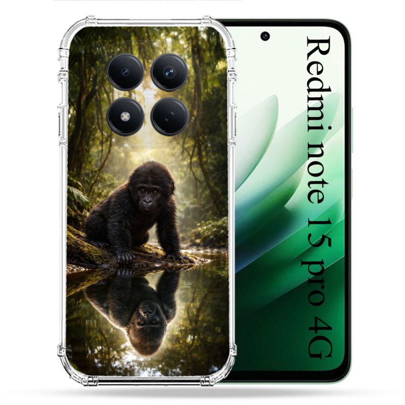 Coque Renforcée Pour Xiaomi Redmi Note 15 Pro 4G Animal Gorille Reflet
