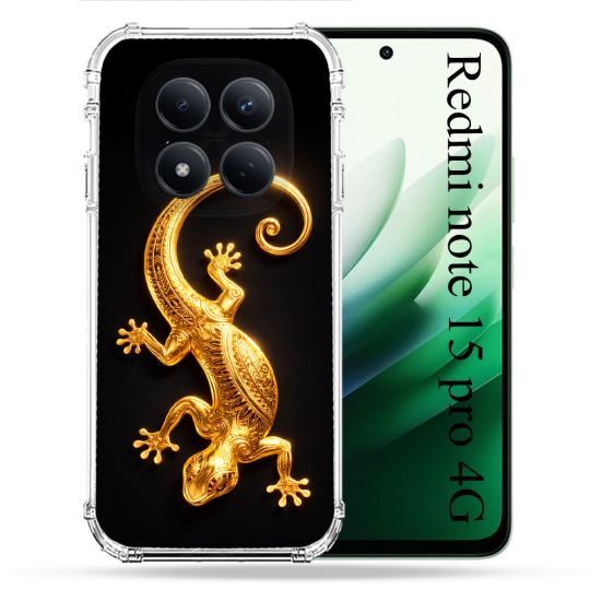 Coque Renforcée Pour Xiaomi Redmi Note 15 Pro 4G Animal Lezard Noir 2026