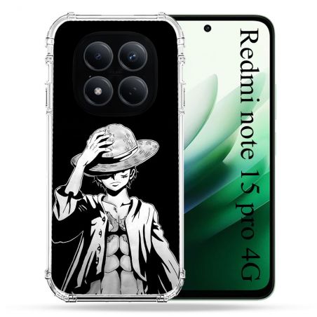 Coque Renforcée Pour Xiaomi Redmi Note 15 Pro 4G Manga One Piece Luffy Noir