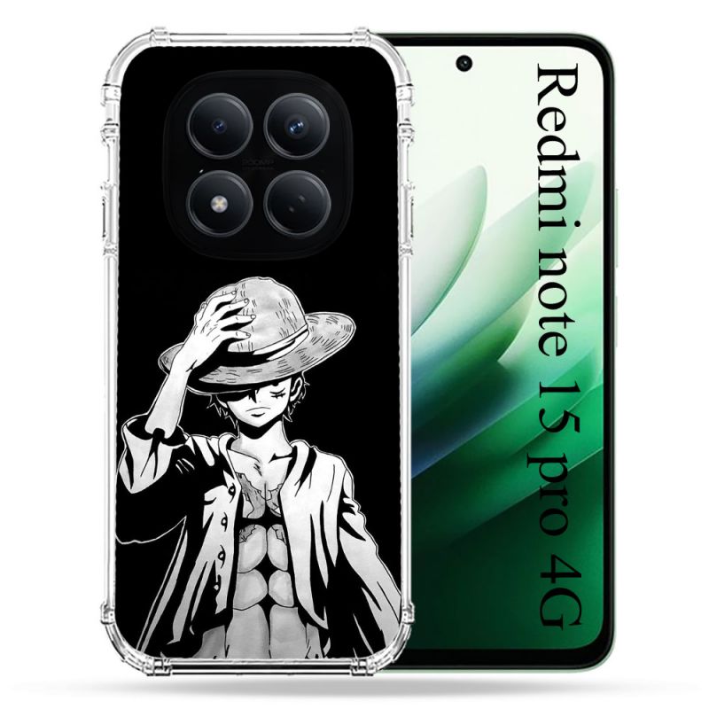 Coque Renforcée Pour Xiaomi Redmi Note 15 Pro 4G Manga One Piece Luffy Noir