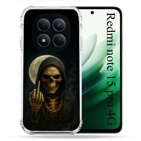 Coque Renforcée Pour Xiaomi Redmi Note 15 Pro 4G Tete de Mort Doigt 2026