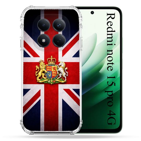 Coque Renforcée Pour Xiaomi Redmi Note 15 Pro 4G Voyage Drapeau Grande Bretagne UK