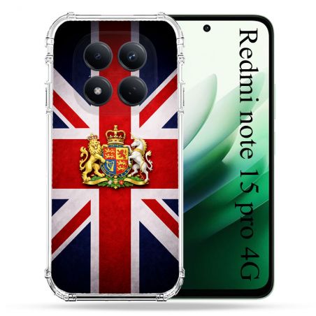 Coque Renforcée Pour Xiaomi Redmi Note 15 Pro 4G Voyage Drapeau Grande Bretagne UK