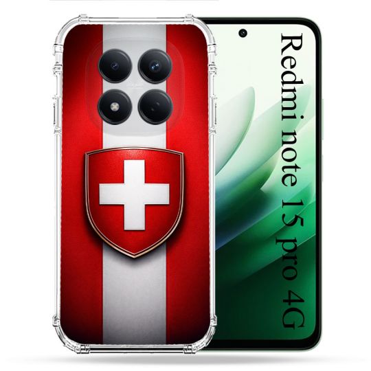 Coque Renforcée Pour Xiaomi Redmi Note 15 Pro 4G Voyage Drapeau Suisse