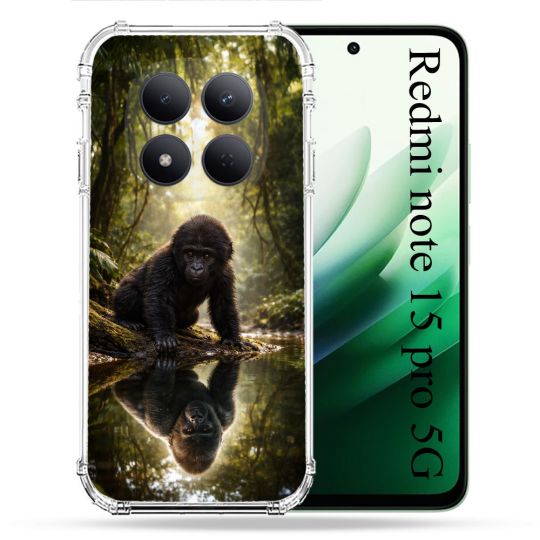 Coque Renforcée Pour Xiaomi Redmi Note 15 Pro 5G Animal Gorille Reflet