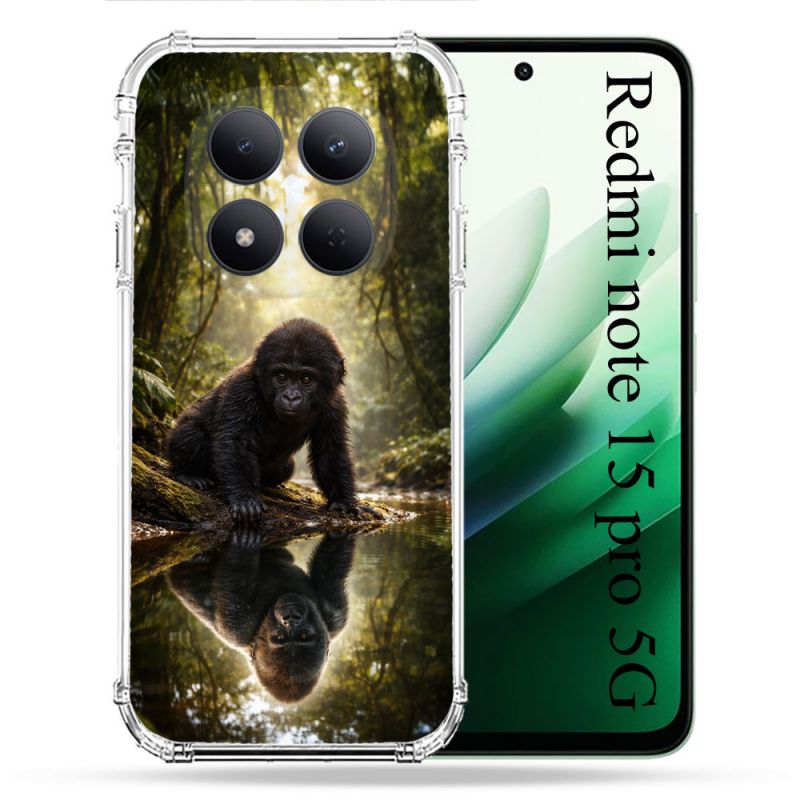 Coque Renforcée Pour Xiaomi Redmi Note 15 Pro 5G Animal Gorille Reflet