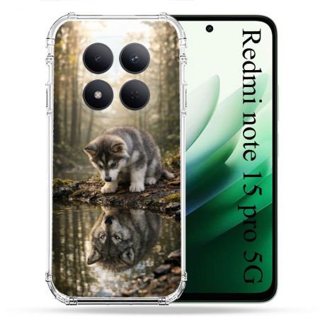 Coque Renforcée Pour Xiaomi Redmi Note 15 Pro 5G Animal Loup Reflet