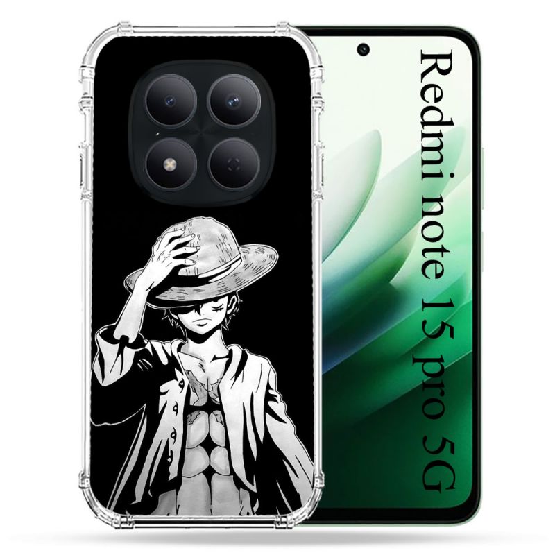 Coque Renforcée Pour Xiaomi Redmi Note 15 Pro 5G Manga One Piece Luffy Noir