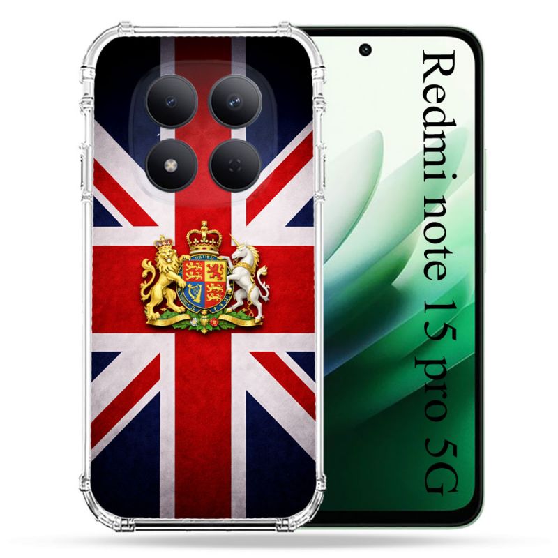 Coque Renforcée Pour Xiaomi Redmi Note 15 Pro 5G Voyage Drapeau Grande Bretagne UK