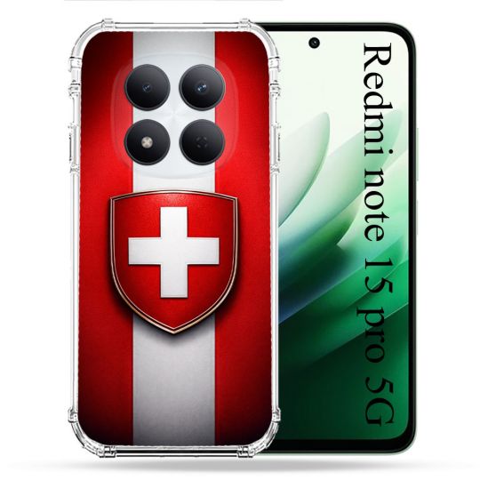 Coque Renforcée Pour Xiaomi Redmi Note 15 Pro 5G Voyage Drapeau Suisse