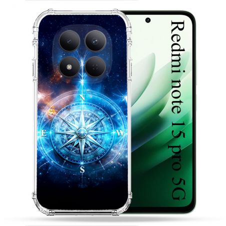 Coque Renforcée Pour Xiaomi Redmi Note 15 Pro 5G Voyage Rose des Vents Stellaire