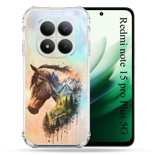 Coque Renforcée Pour Xiaomi Redmi Note 15 Pro Plus 5G Animal Cheval Montagne