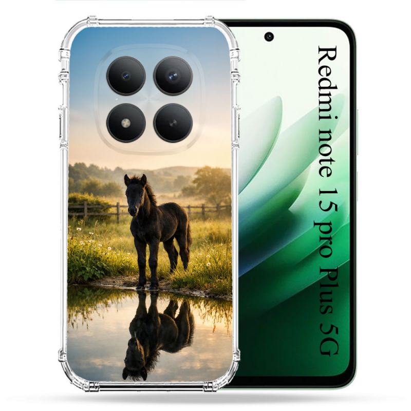 Coque Renforcée Pour Xiaomi Redmi Note 15 Pro Plus 5G Animal Cheval Reflet