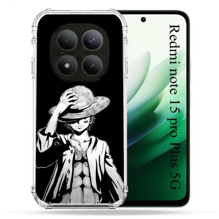 Coque Renforcée Pour Xiaomi Redmi Note 15 Pro Plus 5G Manga One Piece Luffy Noir