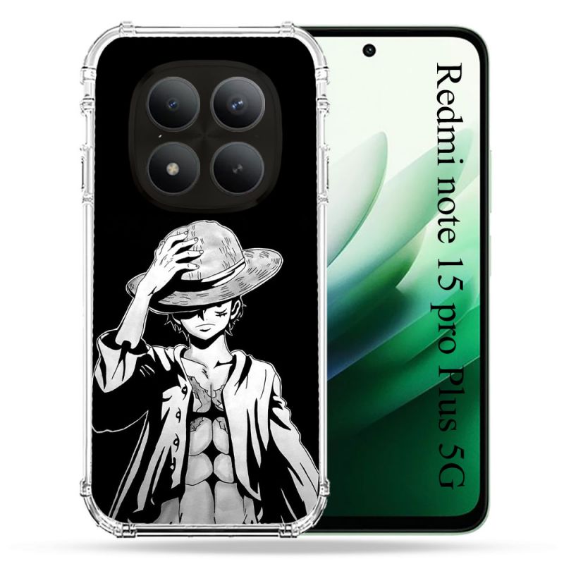 Coque Renforcée Pour Xiaomi Redmi Note 15 Pro Plus 5G Manga One Piece Luffy Noir