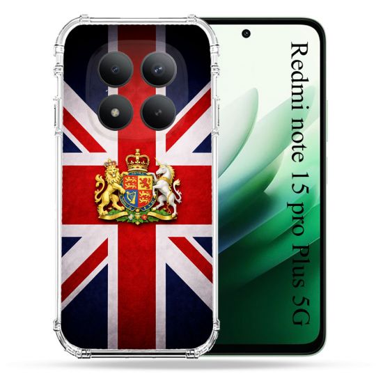 Coque Renforcée Pour Xiaomi Redmi Note 15 Pro Plus 5G Voyage Drapeau Grande Bretagne UK