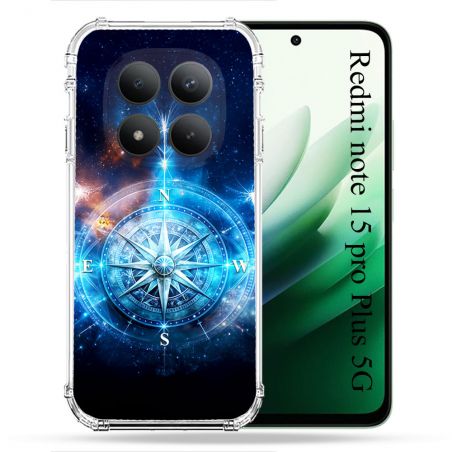 Coque Renforcée Pour Xiaomi Redmi Note 15 Pro Plus 5G Voyage Rose des Vents Stellaire