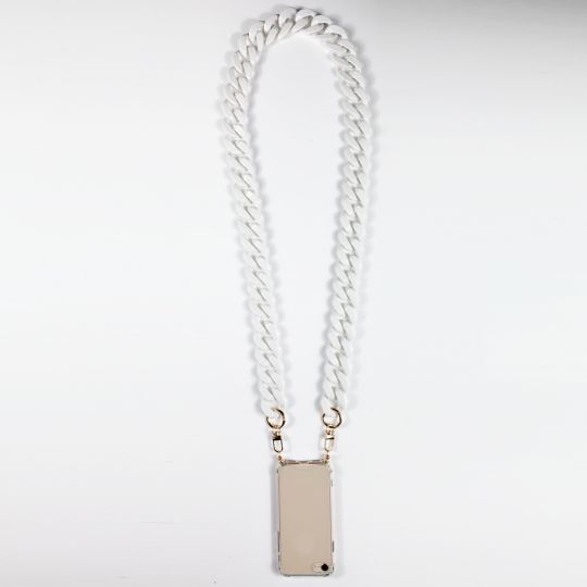 Coque Pour Iphone 17e avec Lanière / Cordon Anneaux Blanc