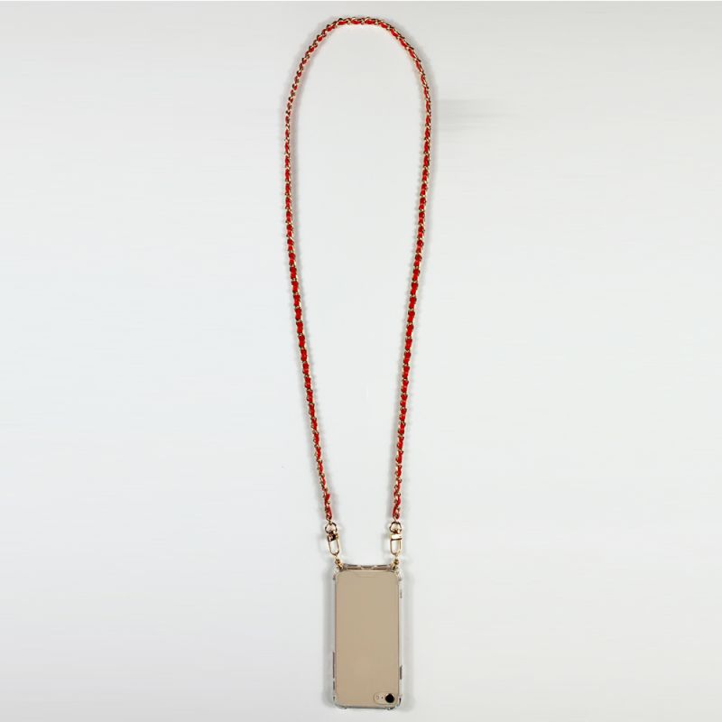 Coque Pour Iphone 17e avec Lanière / Cordon Chaine suspendue Rouge