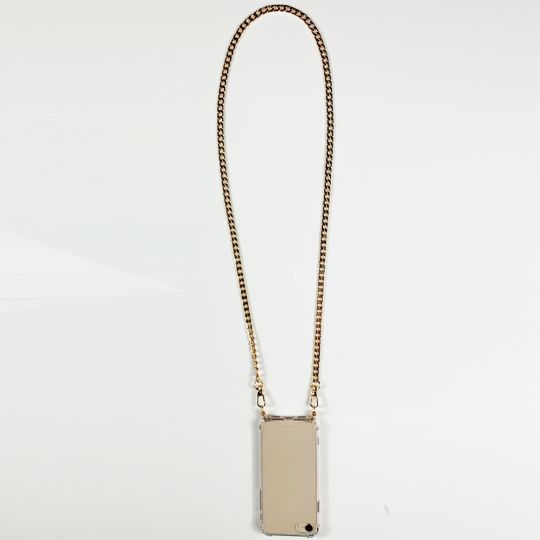 Coque Pour Iphone 17e avec Lanière / Cordon Metal Plate Or