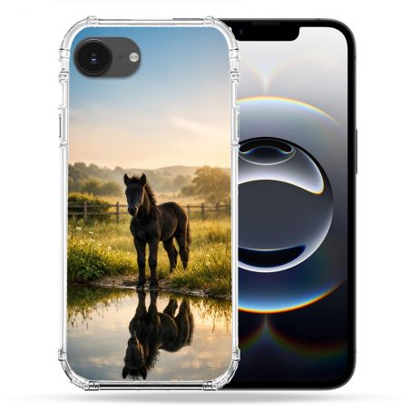 Coque Renforcée Pour Iphone 17e Animal Cheval Reflet