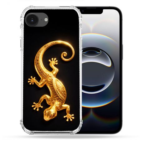 Coque Renforcée Pour Iphone 17e Animal Lezard Noir 2026